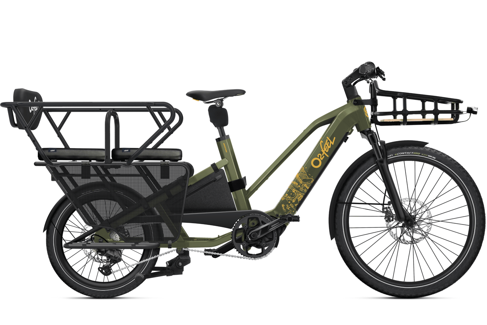 O2Feel Equo 5.2 Adventure Longtail Electric Bike - Dutch Cargo (AU) - O2feel - Electric Cargo Bike - O2Feel Equo 5.2 Adventure Longtail Electric Bike