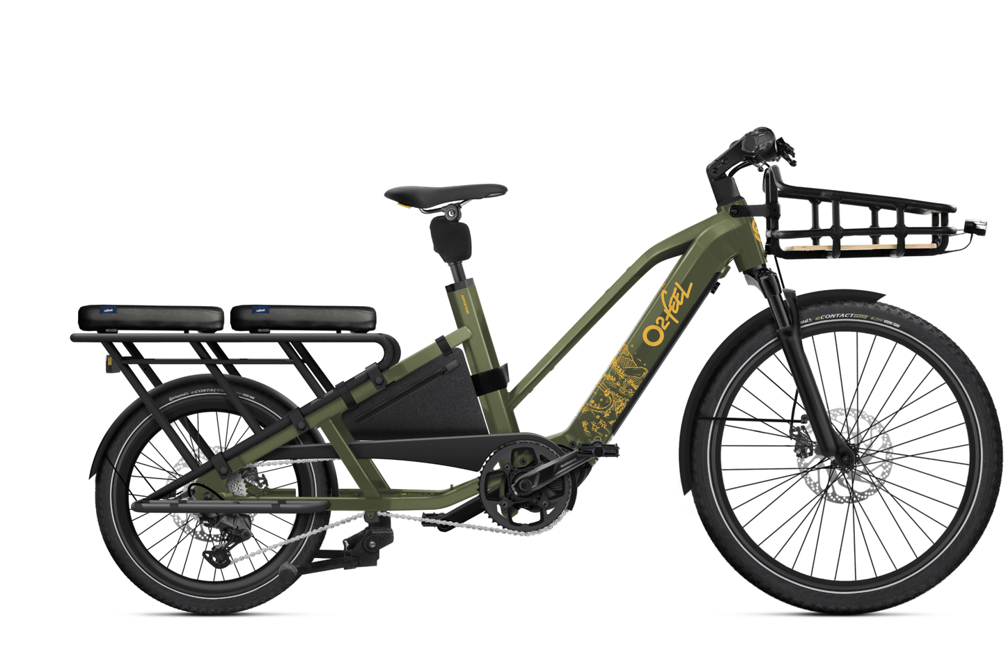O2Feel Equo 5.2 Adventure Longtail Electric Bike - Dutch Cargo (AU) - O2feel - Electric Cargo Bike - O2Feel Equo 5.2 Adventure Longtail Electric Bike