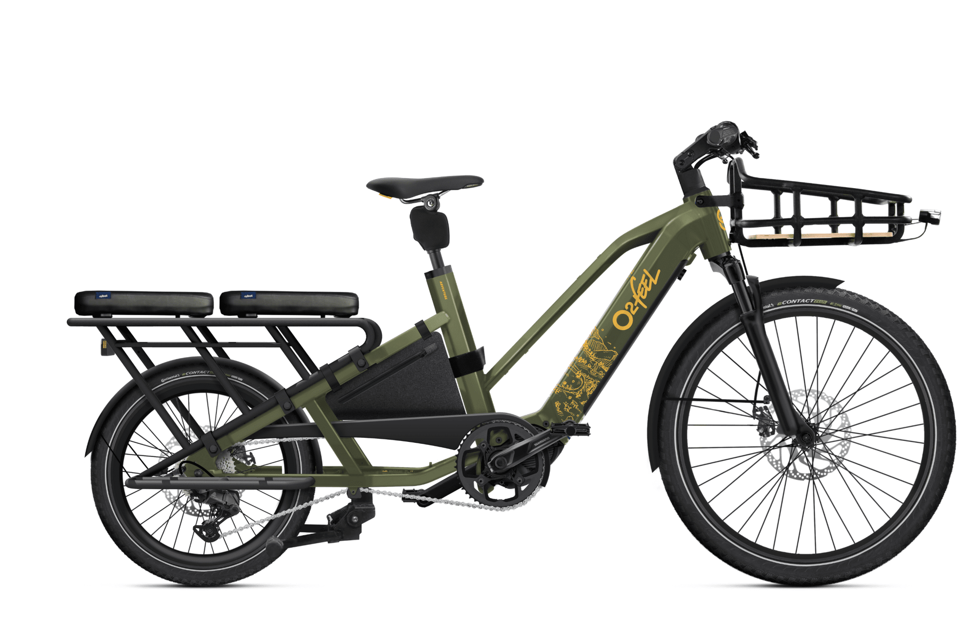 O2Feel Equo 5.2 Adventure Longtail Electric Bike - Dutch Cargo (AU) - O2feel - Electric Cargo Bike - O2Feel Equo 5.2 Adventure Longtail Electric Bike